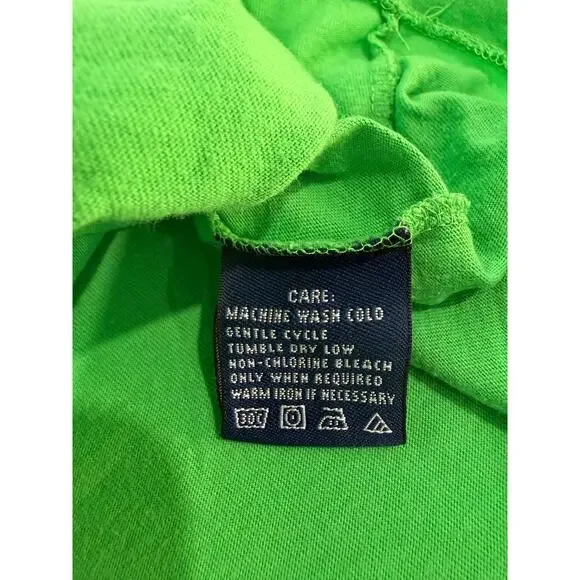Ralph Lauren Sport Bright Green V‑Neck Tee Chest Logo Cotton XL EUC - Picture 5 of 5